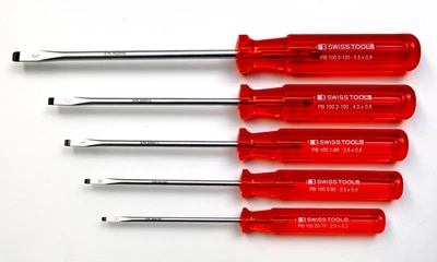 PB SWISS TOOLS 100 Classic Handle Slotted Screwdriver SLOT 5pc NEW ITEM - Image 1 of 4