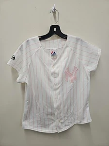 Majestic New York Yankees Pink Pin Striped Alex Rodriguez Jersey Youth Medium - Picture 1 of 11