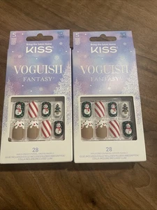 KISS Voguish Fantasy 28 Short Nails - 93151 Holiday - Picture 1 of 3
