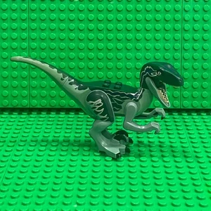 LEGO Dinosaurier Raptor / Velociraptor mit dunkelgrünem Rücken & dunkelblau: Raptor07 - Bild 1 von 3