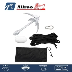New Folding Anchor Set 1.5 3.3 5.5 7.1LB For Small Boats Canoe Paddle Boards USA - Picture 1 of 20
