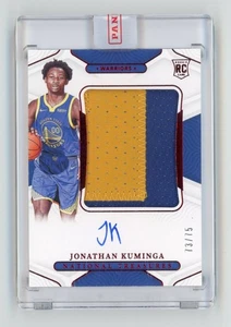 Parche autógrafo RC 2021-22 National Treasures Jonathan Kuminga novato #/75 - Imagen 1 de 2