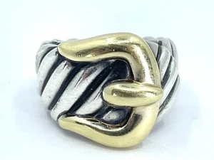 Authentischer David Yurman Schnallenring 18 Karat und Sterlingsilber 925 Größe 6 - Bild 1 von 5