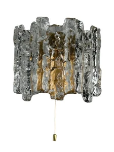 60er 70er Jahre Eis Glas Wandlampe Wandleuchte von J.T. Kalmar Austria Design - Bild 1 von 18