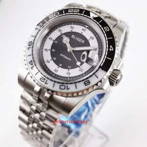 40mm BLIGER new black white bezel date indicator mechanical automatic men watch - Picture 1 of 7