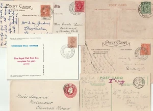1908/85 7 x LLANDRINDOD WELLS POSTMARKEN RADNORSHIRE PPCs POSTBUS COMIC SKELETT - Bild 1 von 2