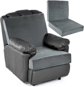 Memory Foam Recliner Chair Cushion with Lumbar Support, Non-Slip, Light Grey - Picture 1 of 12