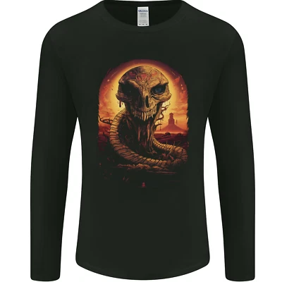 Camiseta Serpiente Calavera Fantasía Serpiente Hombre Manga Larga Foto 1 de 2