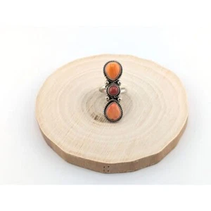 Native American Handcrafted Spiny Oyster Coral Navajo Ring Jewelry Sz 7US** - Picture 1 of 8