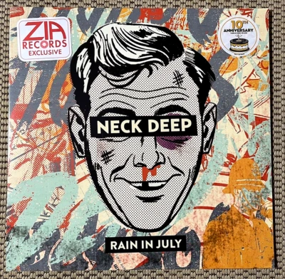 Neck Deep "Rain In July" 10th Anniversary Purple Inside Orange Colored Vinyl New - Image 1 of 4