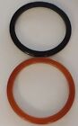 Two Bakelite Bangle Spacers Translucent Amber Color And Solid Black