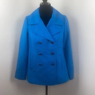 Nuevo chaquetón Old Navy para mujer de doble botonadura talla L azul mezcla de lana Foto 1 de 4