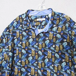 Camicia uomo Tommy Bahama 2XLB Tiki Tropics seta hawaiana Luau Aloha Camp floreale - Foto 1 di 14