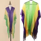 Pray Shawl for Woman Color Matching Shawl Breathable Lace Scarf with Fringe Trim