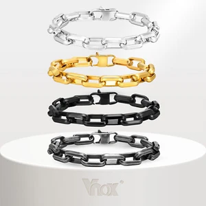 Pulseras de cadena con clip grueso Vnox para hombres niños, pulsera de cadena antialérgica - Imagen 1 de 25
