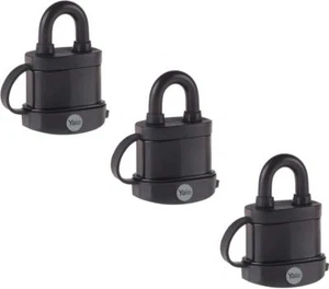 Pack of 3 Yale Weatherproof Padlock Hight Protection Outdoor Hardened Shackle - Picture 1 of 10