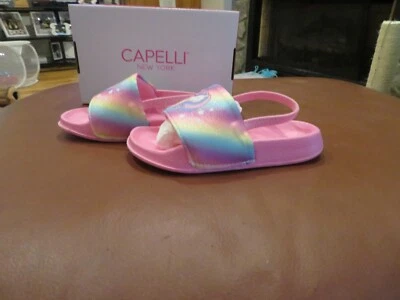 NWT Toddler Girls Pink Multi Capelli Starry Girl Sandals, 6 - Image 1 of 3