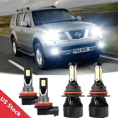 For Nissan Pathfinder 2005-2011 2012 LED Headlight Hi/Lo Beam + Fog Light Bulb Foto 1 de 4