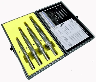 4pcs HSS Taper Chucking Reamer Drill Bit Set 3/8, 1/2, 5/8, 3/4" Reaming Holes - Image 1 of 4