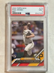2024 Topps Now Red Paul Skenes Rookie Debut RC /10 #179 Pirates PSA 9 - Bild 1 von 2