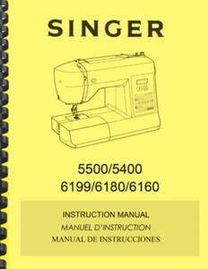 Singer 5400 5500 6160 6180 6199 Sewing Machine OWNER'S INSTRUCTION MANUAL - Picture 1 of 3