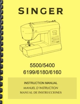 Singer 5400 5500 6160 6180 6199 Sewing Machine OWNER'S INSTRUCTION MANUAL - Image 1 of 3