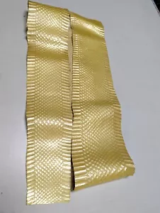 Patent Pearl echtes Kobra Schlangenhaut Leder Schlangenhaut gelb 55 Zoll x 5 - Bild 1 von 2