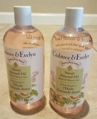 2- Crabtree & Evelyn Sweet Almond Oil Bath & Shower Gel 16.9 oz  Each NEW - Image 1 of 2