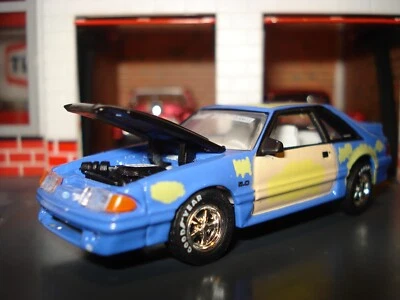 1987 FORD MUSTANG GT 5.0 FOX BODY LIMITED EDITION COUPE M2 1/64 TURBO 302 BLUE - Image 1 of 4