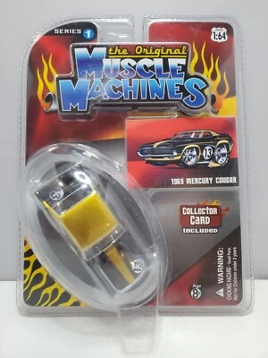 Muscle Machines 1969 Mercury Cougar Black/Gold Diecast 1:64 Scale - Image 1 of 4