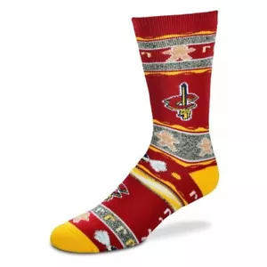 Cleveland Cavaliers Ugly Christmas Sweater Holiday Gingerbread Crew Socks - Bild 1 von 1