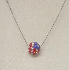 Colgante redondo bandera americana Estate cristal de Swarovski rojo blanco y azul WOW - Imagen 1 de 11