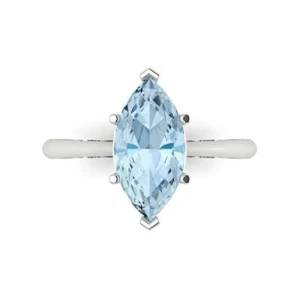 2.50ct Marquise Cut Statement Classic gem Promise Bridal Ring 14k White Gold - Picture 1 of 11