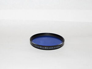 Used Tiffen 80A BLUE 55mm Lens Filter Made in USA O33340