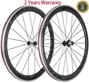 Juego de ruedas de carbono aprobadas por la UCI 50 mm para bicicleta de carretera aleación/línea de frenado de aluminio - Imagen 1 de 11