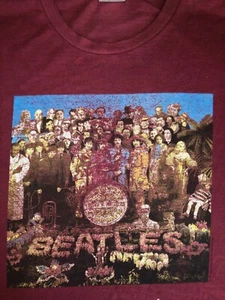Vintage DISTRESSED 1997 THE BEATLES SGT. PEPPER T-Shirt 2-Sided Print LARGE   - Picture 1 of 6