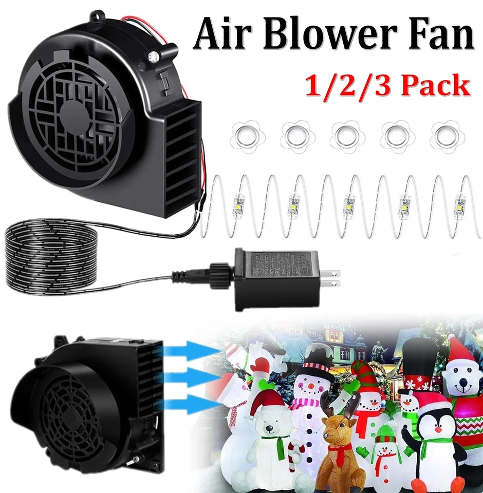 Replacement 12V Air Blower Fan w/ 5LED Bulb For Christmas Inflatables Decoration - Image 1 of 4