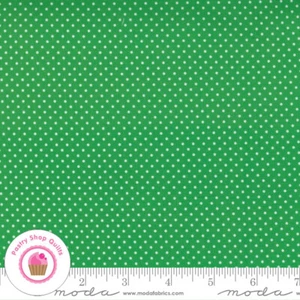 Moda HOLIDAY CHRISTMAS 20737 24 Green Polka Dots STACY HSU Quilt Fabric - Picture 1 of 4