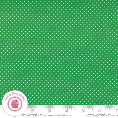 Moda HOLIDAY CHRISTMAS 20737 24 Green Polka Dots STACY HSU Quilt Fabric - Image 1 of 4
