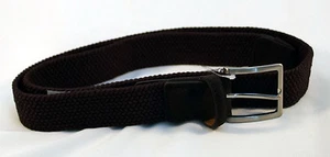 Ike Behar New York Stretch Rubber & Leather Belt Color: Espresso Brown - Picture 1 of 5