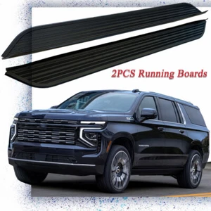 2PCS Running Boards Side Steps Nerf Bars Black For Chevrolet Suburban 2021-2025 - Foto 1 di 14