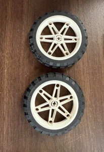 LEGO Mindstorms Wheel Black Tire & White Rim 81.6 x 15 Motorcycle Technic # 8291 - Picture 1 of 1