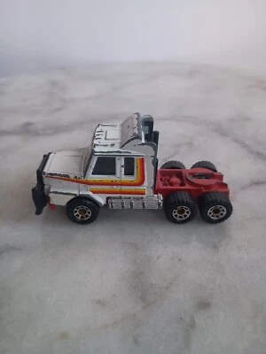 1985 Matchbox MB-8 Scania T142 Semi Truck Cab White w/80s Graphics - VTG GC - Image 1 of 4