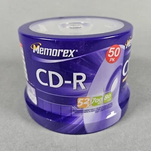 Memorex beschreibbare CD-R Medien 52x 700mb 80min mit Spindel 50er Pack NEU versiegelt - Bild 1 von 4