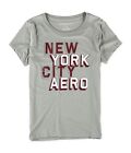 Aeropostale Womens Block New York City Graphic T-Shirt, Grey, Large