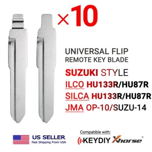 10x New Uncut Universal Flip Remote Key Blade Suzuki Type HU133R/HU87R - Picture 1 of 3