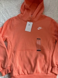 Nike Youth Size Large Orange Hooded Pullover Sweatshirt - Picture 1 of 5