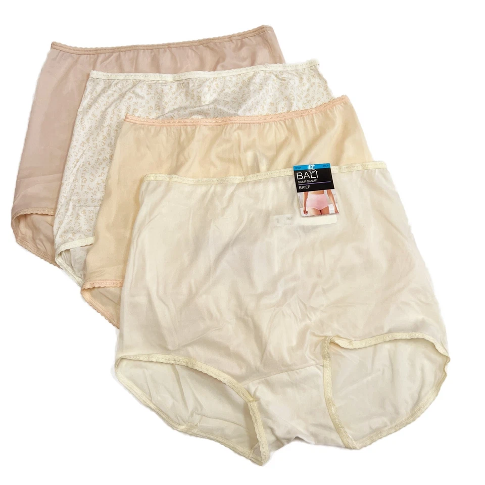 Bali M 6 A633 3 Pair Assorted Nylon Skimp Skamp Brief Panties