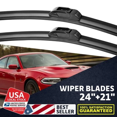 2Pcs durable Front Wiper Blades 24"+21" For 1998-2003 Toyota Sienna Windshield — 第 1/4 张图片