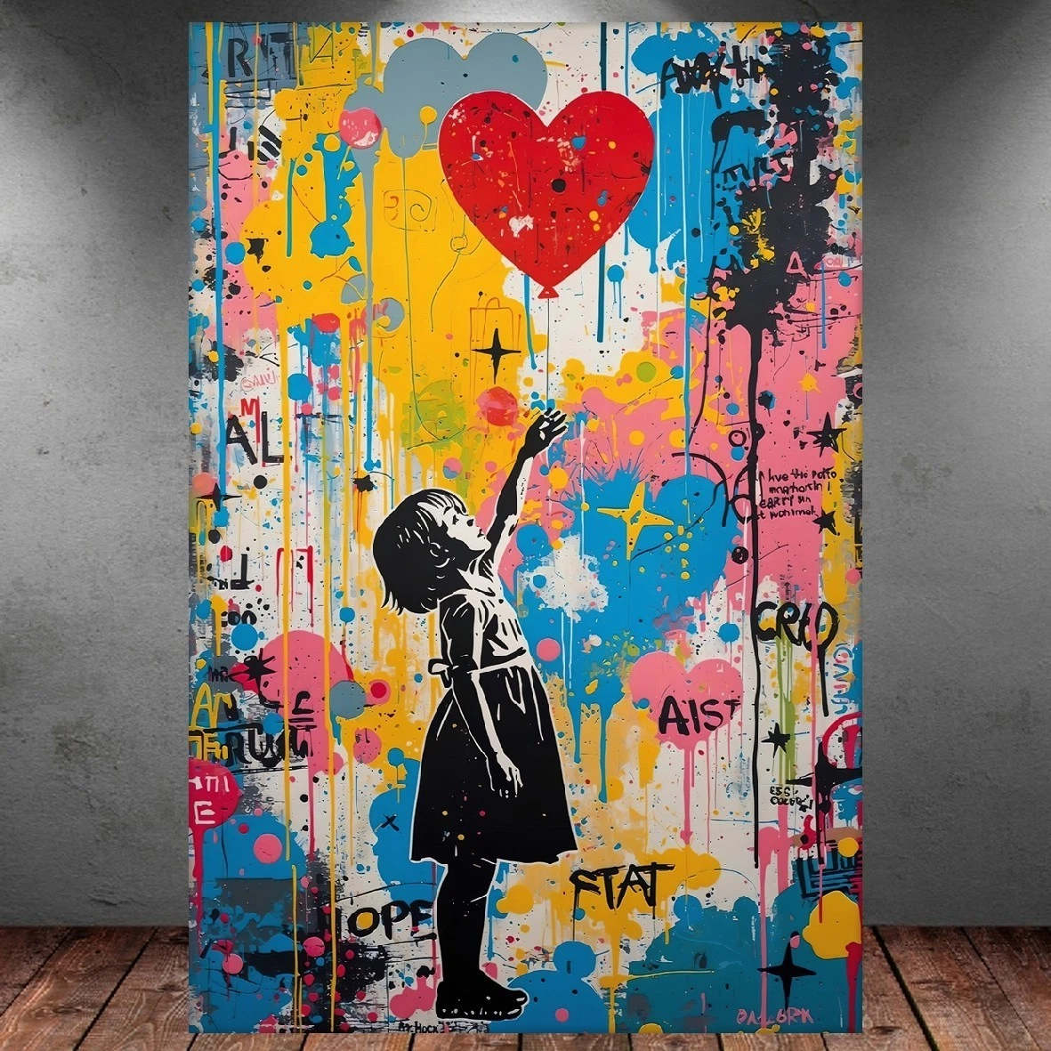 DekoArte Handgemaltes Bild „Verschwundene Herzen“ – 140x70 Cm, Ölmalerei Mit Schwarzem Rahmen